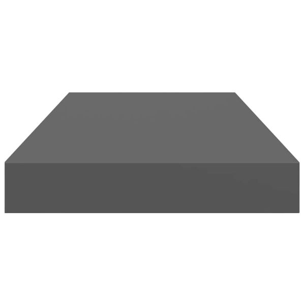 Окачени стенни рафтове, 2 бр, сив гланц, 50x23,5x3,8 см, МДФ