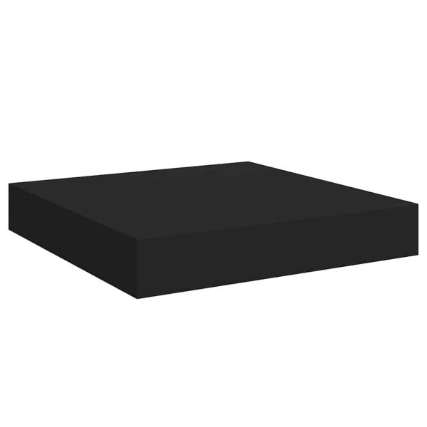 Окачени стенни рафтове, 2 бр, черни, 23x23,5x3,8 см, МДФ