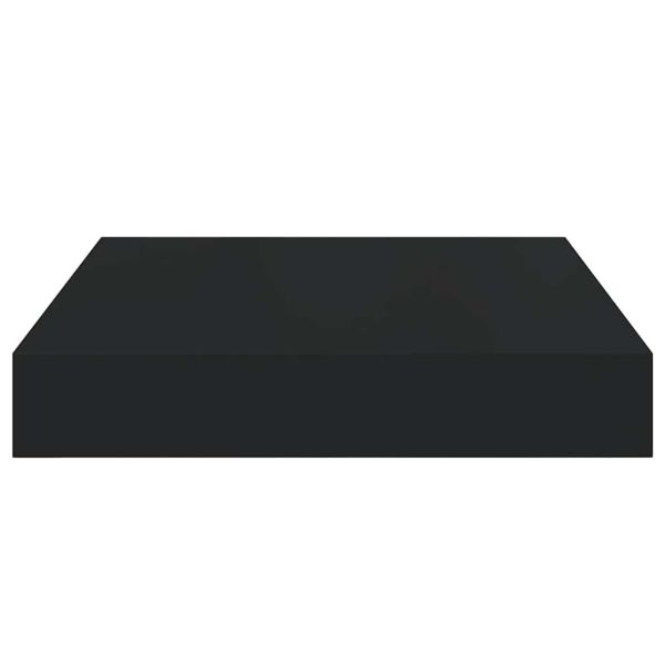Окачени стенни рафтове, 2 бр, черни, 23x23,5x3,8 см, МДФ