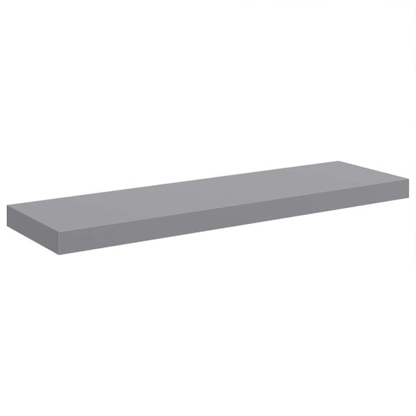 Окачени стенни рафтове, 4 бр, сиви, 80x23,5x3,8 см, МДФ