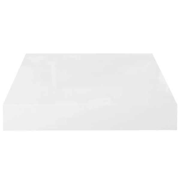 Окачени стенни рафтове, 4 бр, бял гланц, 23x23,5x3,8 см, МДФ