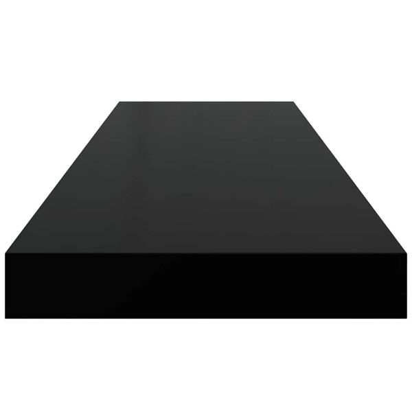 Окачени стенни рафтове, 4 бр, черен гланц, 80x23,5x3,8 см, МДФ