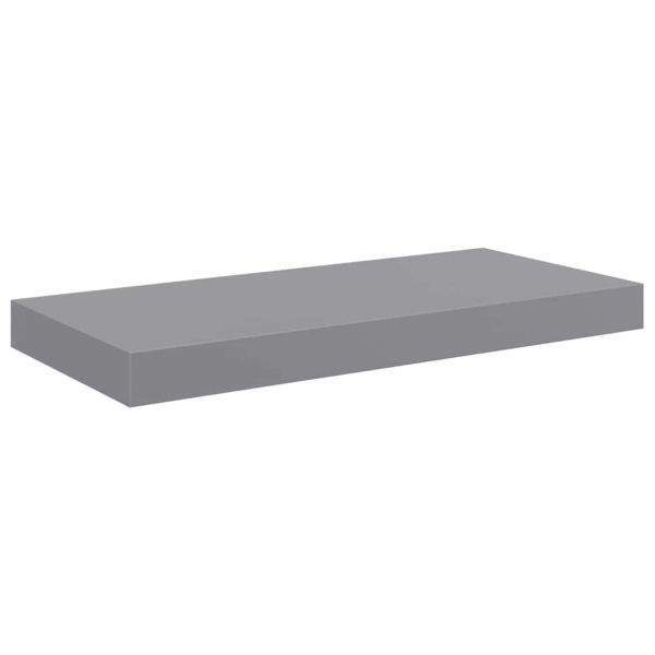 Окачени стенни рафтове, 2 бр, сиви, 50x23,5x3,8 см, МДФ