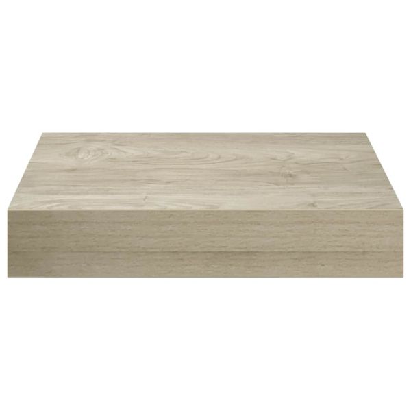 Окачени стенни рафтове, 2 бр, дъб, 23x23,5x3,8 см, МДФ