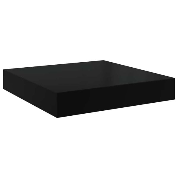 Окачени стенни рафтове, 4 бр, черен гланц, 23x23,5x3,8 см, МДФ