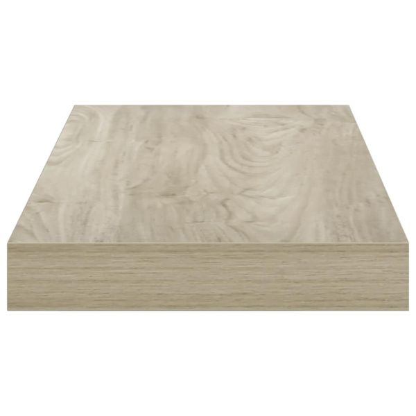 Окачени стенни рафтове, 2 бр, дъб, 50x23,5x3,8 см, МДФ
