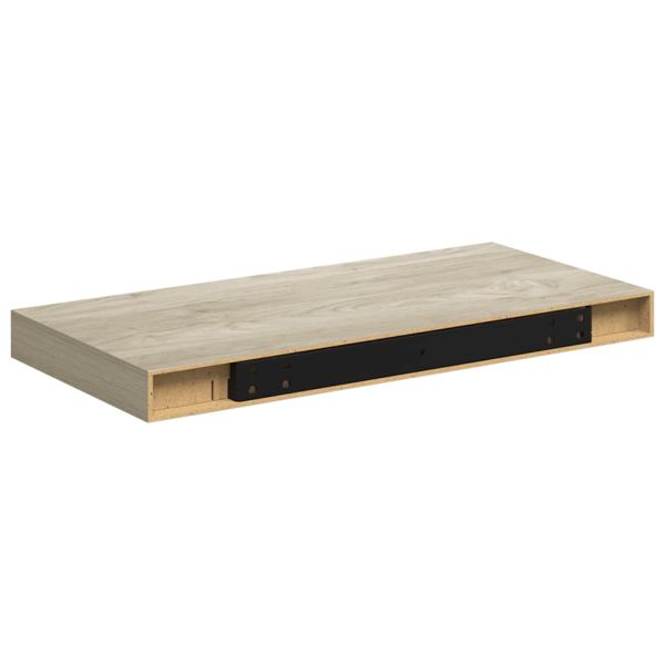 Окачени стенни рафтове, 2 бр, дъб, 50x23,5x3,8 см, МДФ