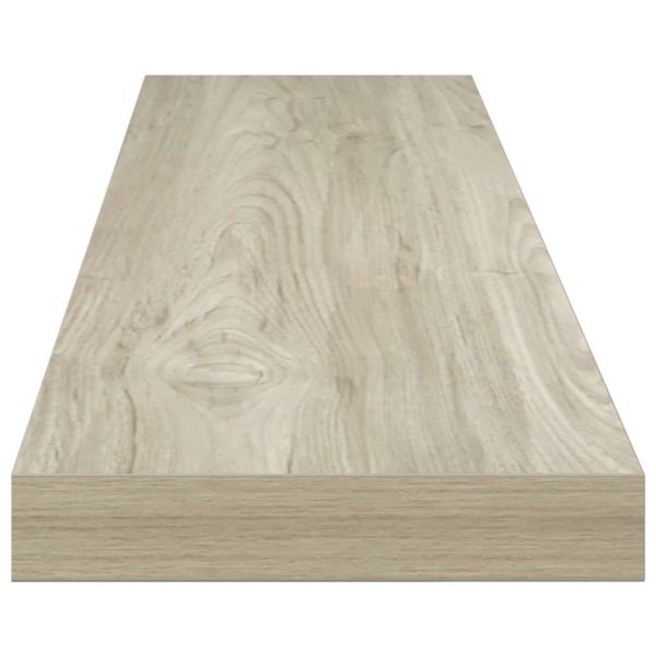 Окачени стенни рафтове, 4 бр, дъб, 120x23,5x3,8 см, МДФ