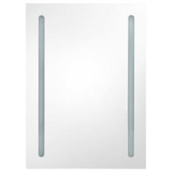 LED шкаф с огледало за баня, цвят дъб, 50x13x70 см