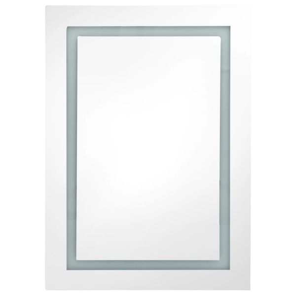 LED шкаф с огледало за баня, цвят дъб, 50x13x70 см