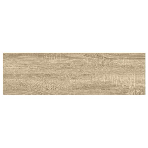 Окачени стенни рафтове, 2 бр, дъб и бяло, 90x23,5x3,8 см, МДФ