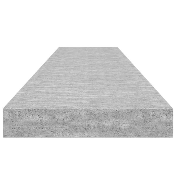 Окачени стенни рафтове, 2 бр, бетонно сив, 120x23,5x3,8 см, МДФ