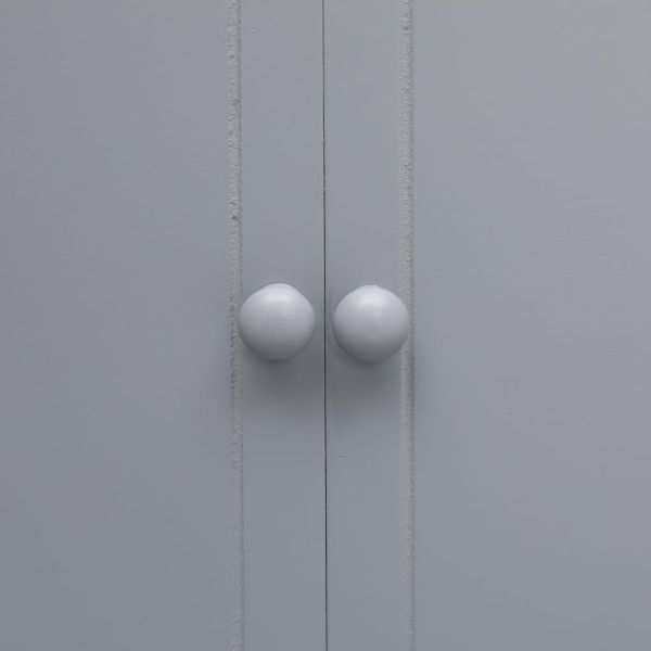 Шкаф за баня, сив, 46x24x116 см, дърво пауловния
