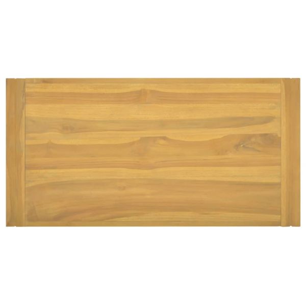 Стенен шкаф за баня, 90x45x35 см, тиково дърво масив