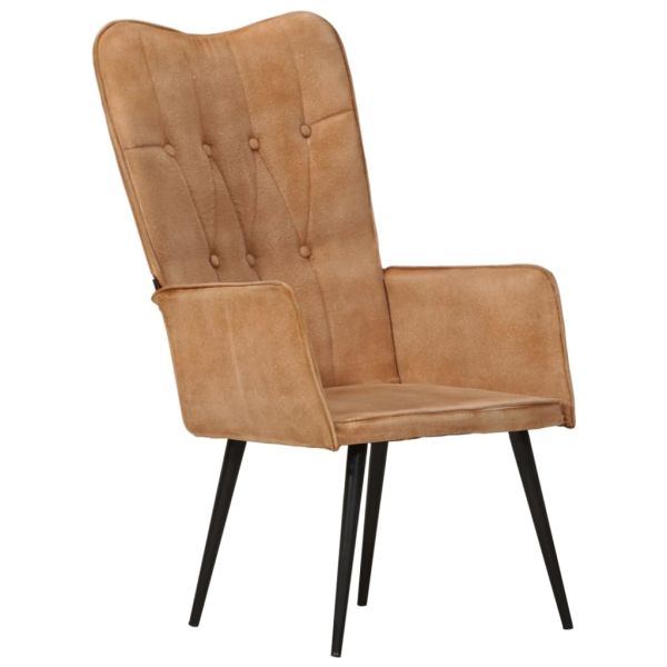 Wingback стол, кафяв, канава
