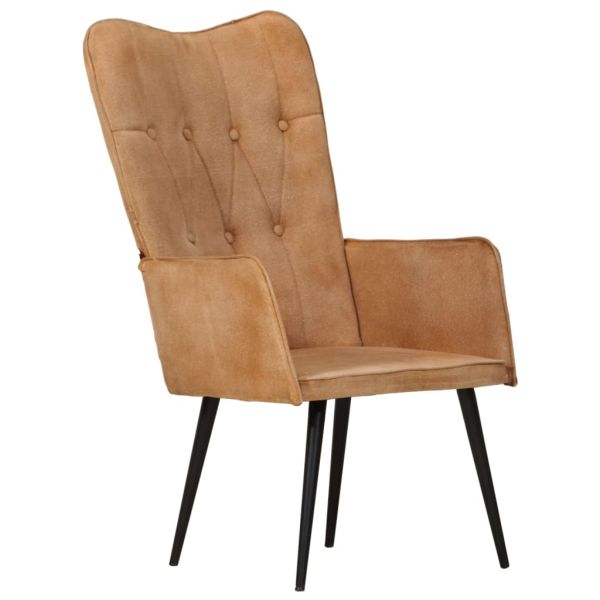 Wingback стол, кафяв, канава