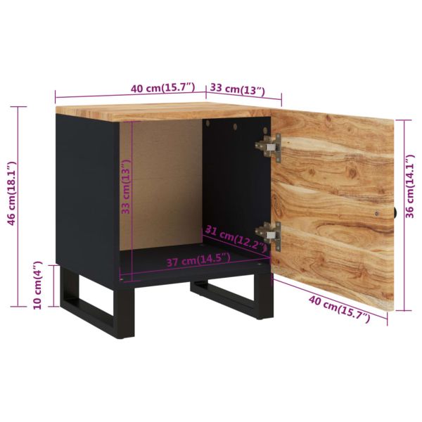 Нощно шкафче 40x33x46 см масивна акация