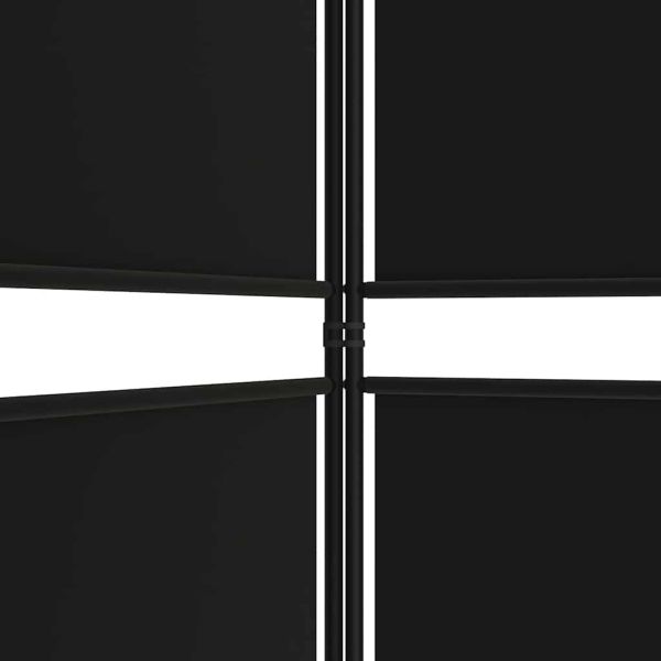 Параван за стая, 5 панела, черен, 250x220 см, текстил