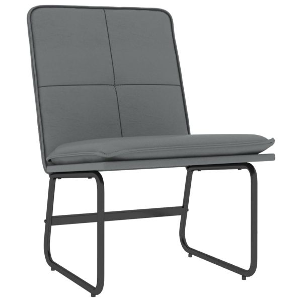 Стол шезлонг, сив, 54x75x76 см, изкуствена кожа