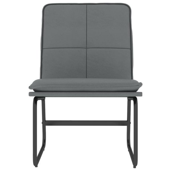 Стол шезлонг, сив, 54x75x76 см, изкуствена кожа