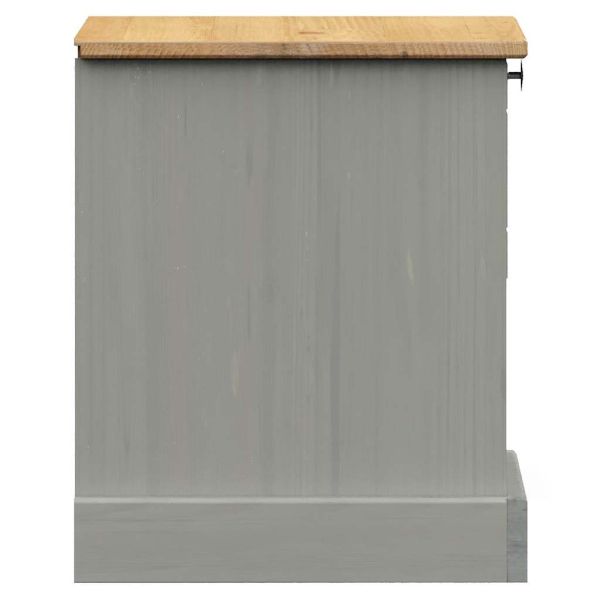Нощно шкафче VIGO сиво 42x35x42 см бор масив