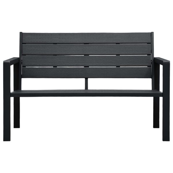 Градинска пейка, 120 cм, HDPE, черна, имитация на дърво