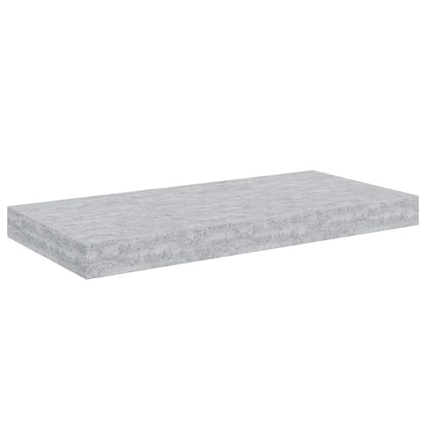 Окачени стенни рафтове, 2 бр, бетонно сиви, 50x23,5x3,8 см, МДФ