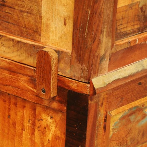 Етажерка за книги, ргенерирана дървесина масив, винтидж