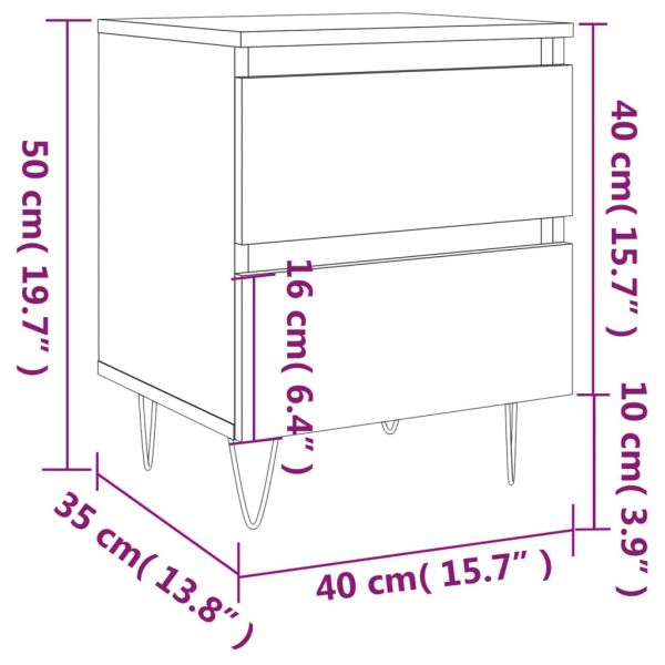 Нощно шкафче сив сонома 40x35x50 см инженерно дърво