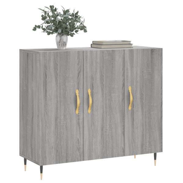 Сайдборд, Сив сонома, 90x34x80 см, инженерно дърво