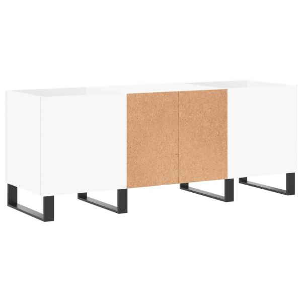 Шкаф за грамофонни плочи бял 121x38x48 см инженерно дърво
