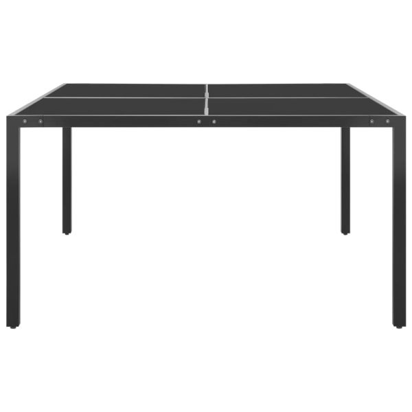 Градинска маса антрацит 130x130x72 cм стомана и стъкло