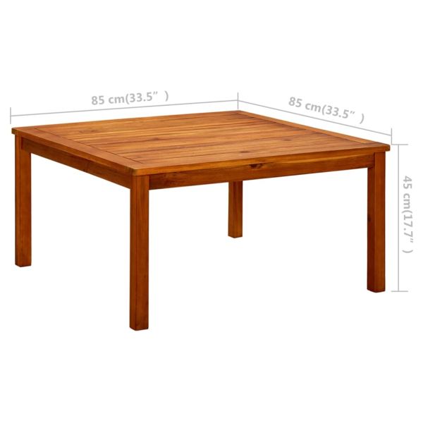 Градинска кафе маса, 85x85x45 см, акация масив