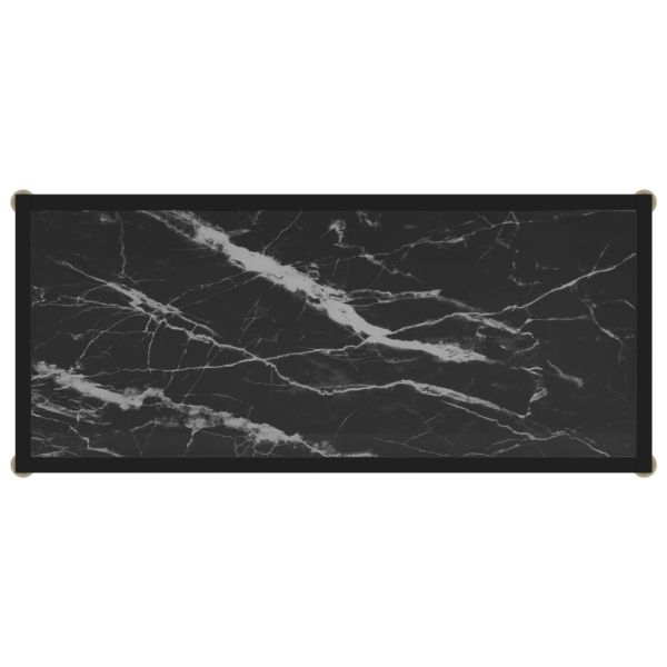 Конзолна маса, черна, 80x35x75 cм, закалено стъкло