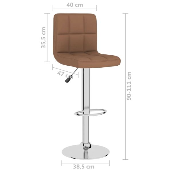 Бар табуретки, 2 бр, кафяви, текстил