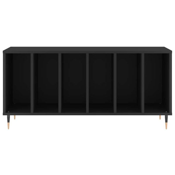 Шкаф за грамофонни плочи черен 100x38x48 см инженерно дърво
