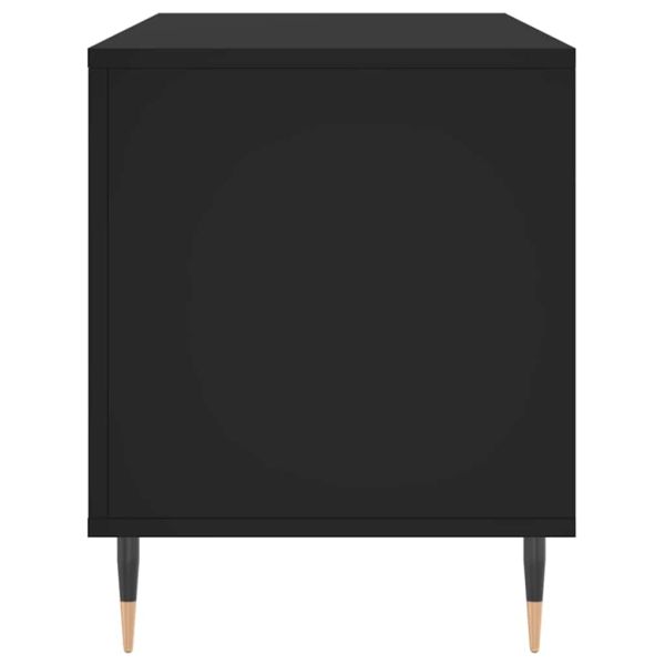 Шкаф за грамофонни плочи черен 100x38x48 см инженерно дърво