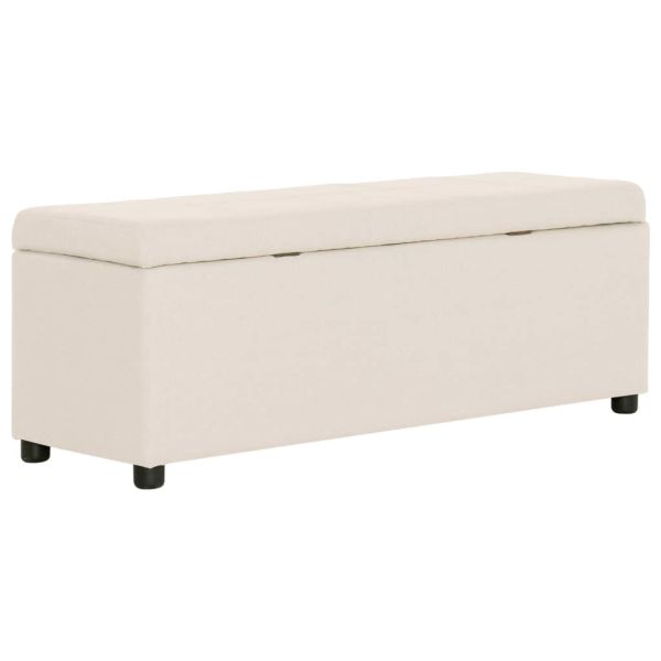 Пейка с отделение за съхранение, 116 см, кремава, полиестер
