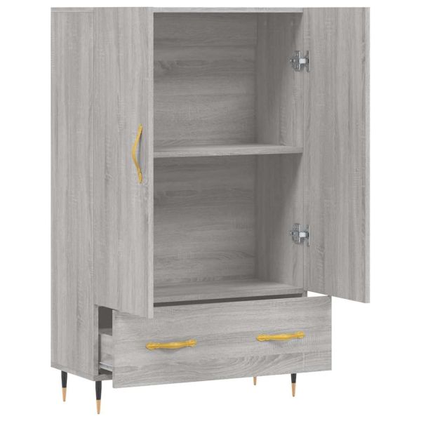 Висок шкаф, сив сонома, 69,5x31x115 см, инженерно дърво