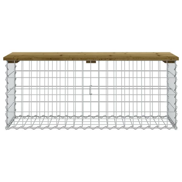Градинска пейка габионен дизайн 103x44x42 см импрегниран бор
