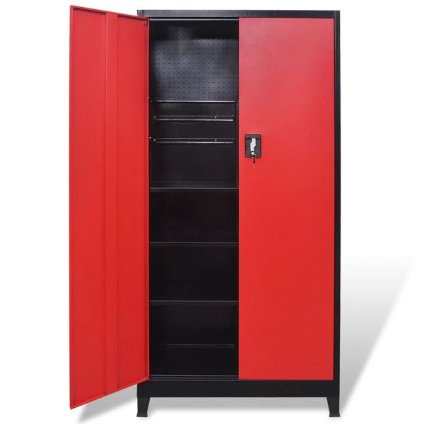 Шкаф за инструменти с 2 врати, стомана, 90x40x180 cм