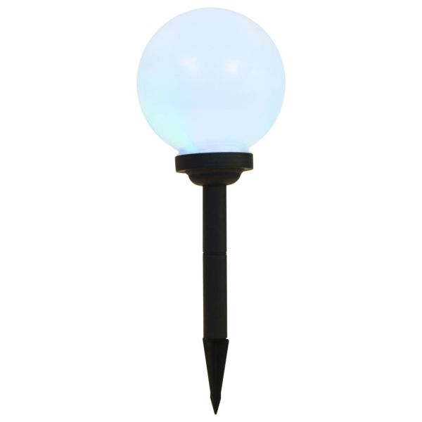 Градински соларни лампи, LED, 3 бр, сферични, 20 см, RGB
