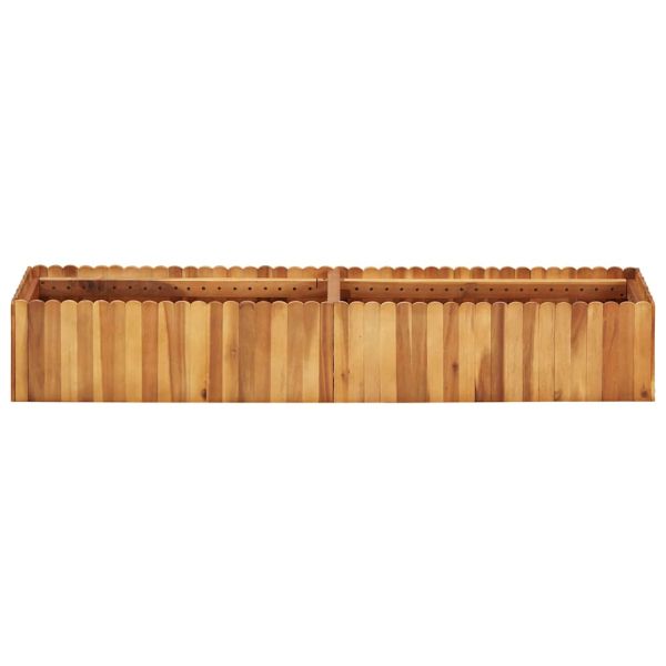 Градинска повдигната леха, 150x30x25 см, акациево дърво масив