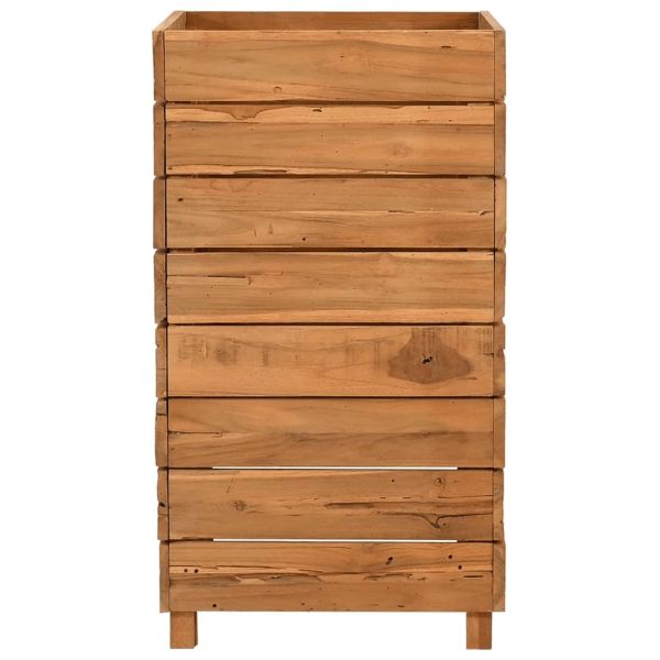 Повдигната леха 50x40x72 см рециклирано тиково дърво и стомана
