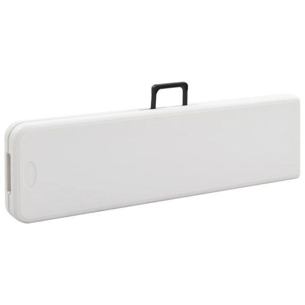 Сгъваеми градински пейки, 2 бр, 180 см, HDPE, бели