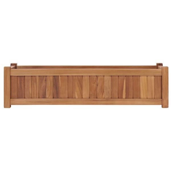 Повдигната леха, 100x30x25 см, тиково дърво масив