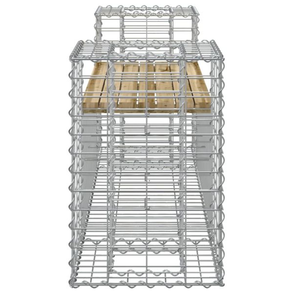 Градинска пейка габионен дизайн 183x41x60,5 см импрегниран бор