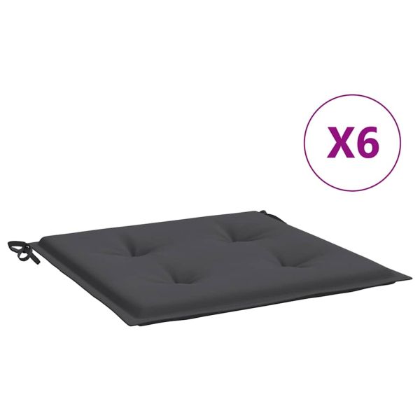 Възглавници за столове 6 бр антрацит 40x40x4 см Оксфорд плат