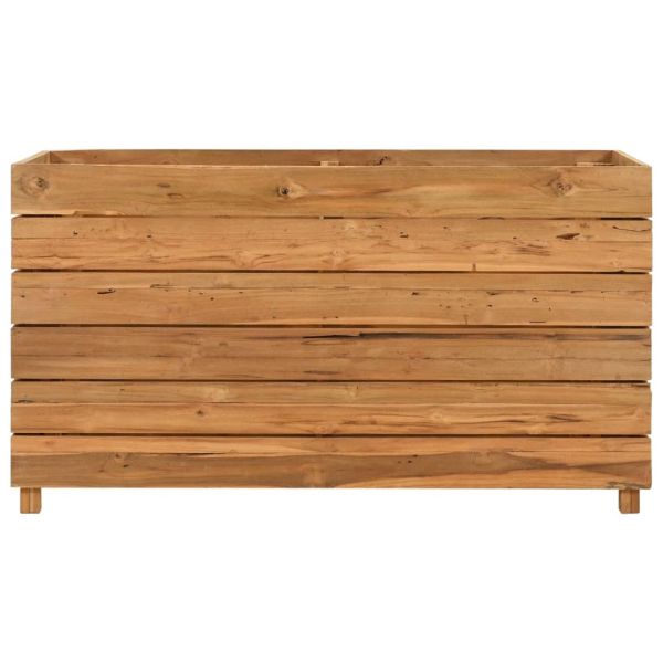 Повдигната леха 100x40x55 см рециклирано тиково дърво и стомана