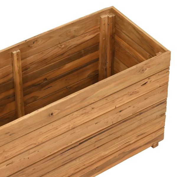 Повдигната леха 100x40x55 см рециклирано тиково дърво и стомана